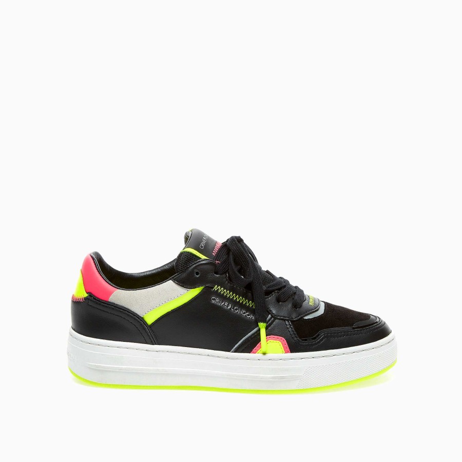 Woman Crime London | Low Top Off Court Black-Yellow Pink