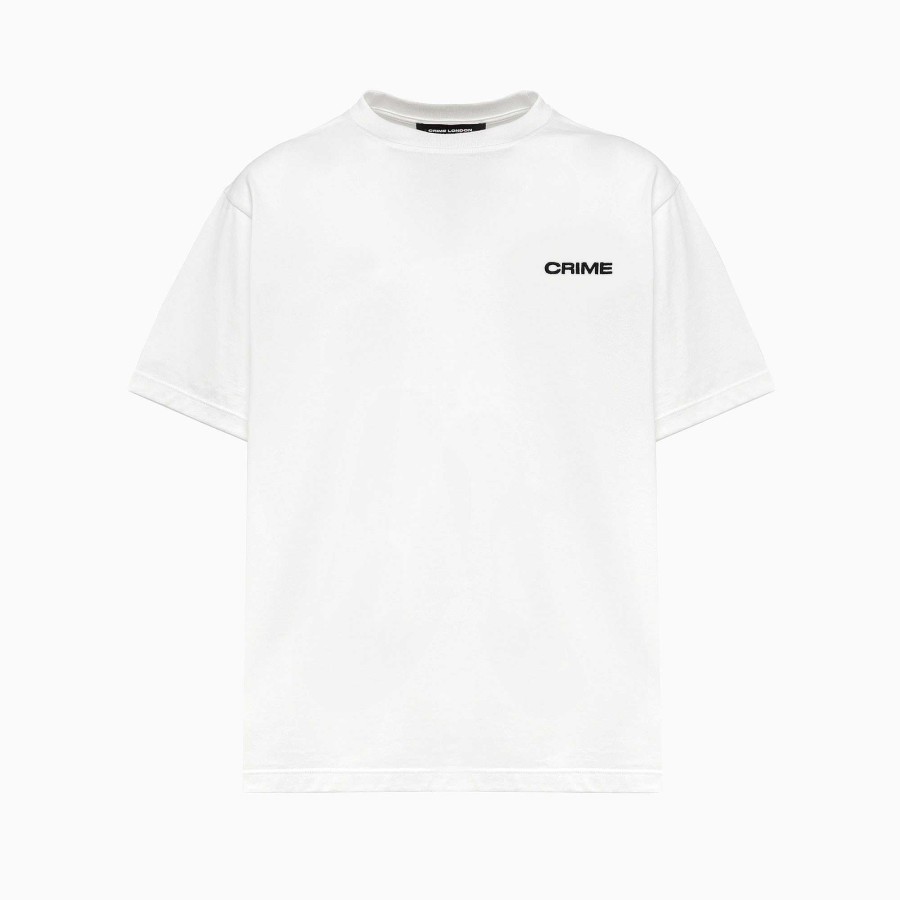 Accessories Crime London | Men'S Loose Fit Crew Neck T-Shirt White