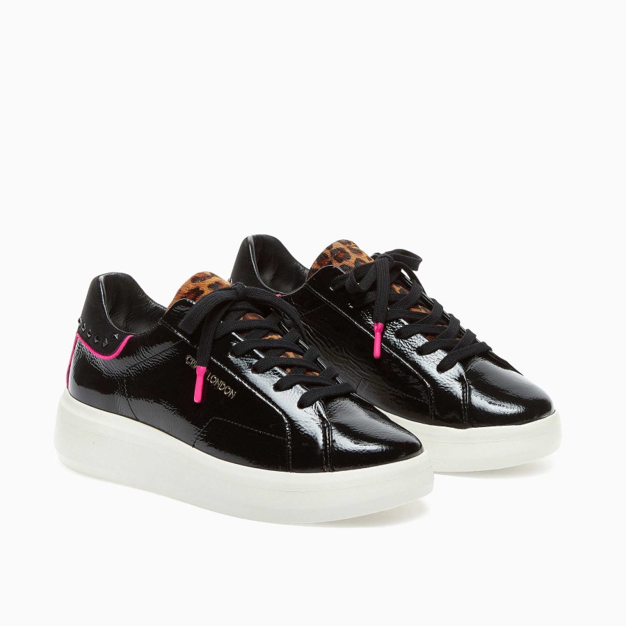 Woman Crime London | Low Top Level Up Patent Black