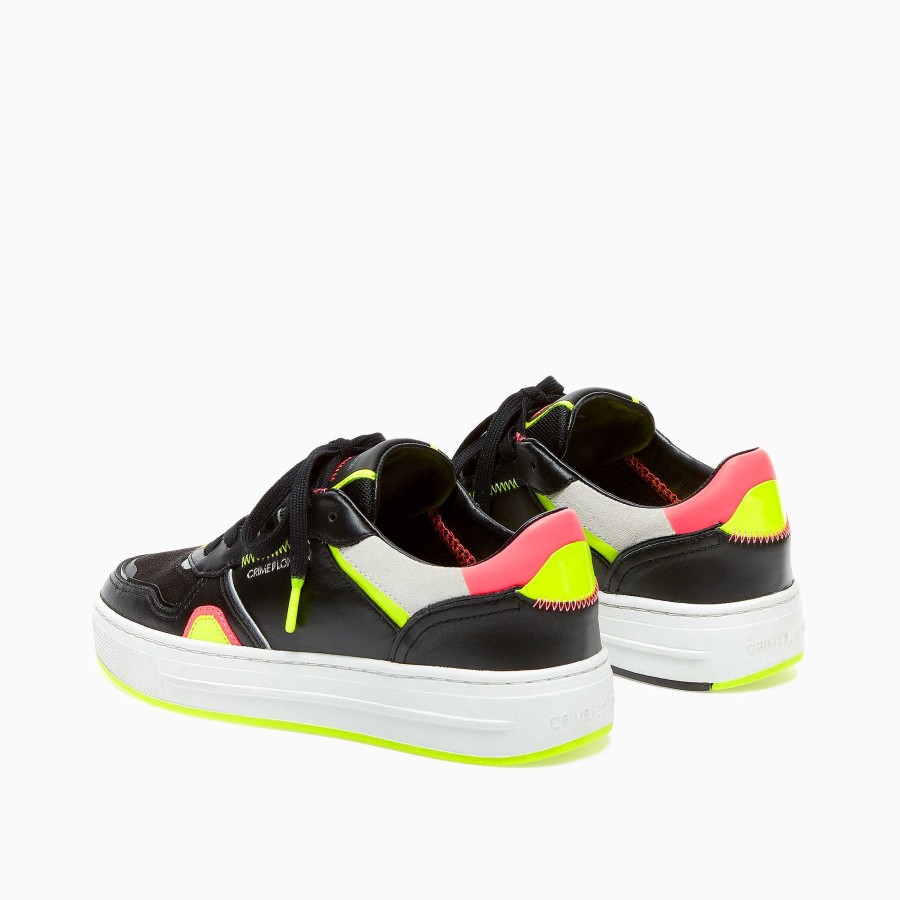 Woman Crime London | Low Top Off Court Black-Yellow Pink