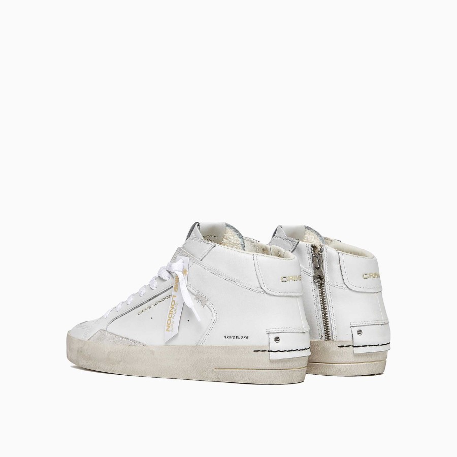 Man Crime London | Sk8 Deluxe Mid White