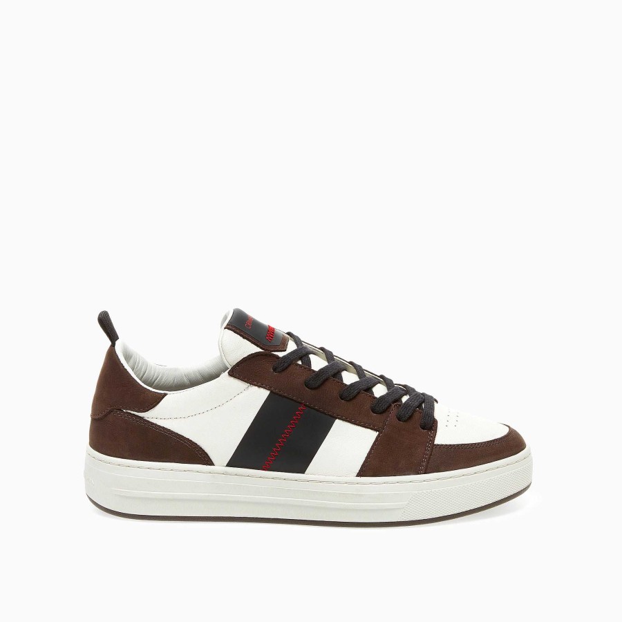 Man Crime London | Low Top Off Court Brown-Dark Blue