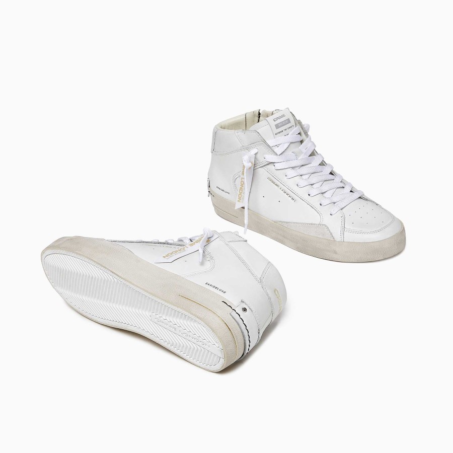 Man Crime London | Sk8 Deluxe Mid White